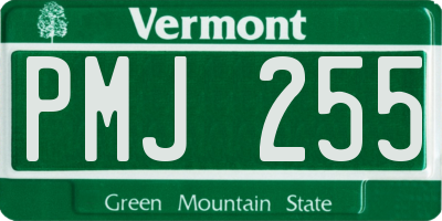 VT license plate PMJ255