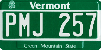 VT license plate PMJ257