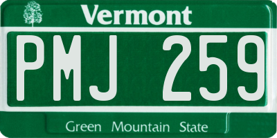 VT license plate PMJ259