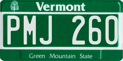 VT license plate PMJ260