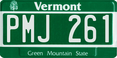 VT license plate PMJ261
