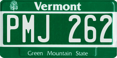 VT license plate PMJ262