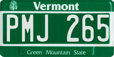 VT license plate PMJ265