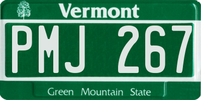 VT license plate PMJ267