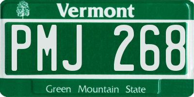 VT license plate PMJ268