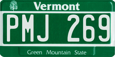 VT license plate PMJ269
