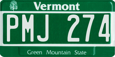 VT license plate PMJ274