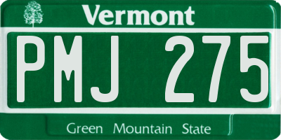 VT license plate PMJ275