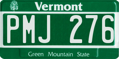 VT license plate PMJ276