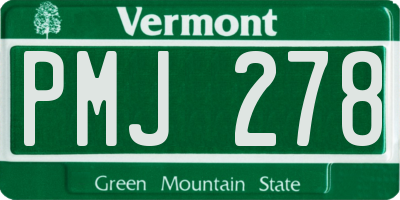 VT license plate PMJ278