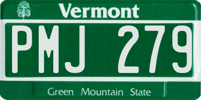 VT license plate PMJ279