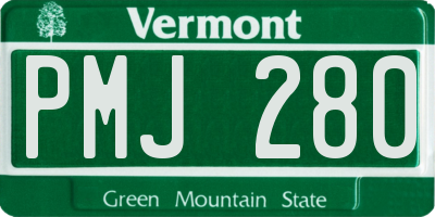 VT license plate PMJ280