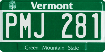VT license plate PMJ281