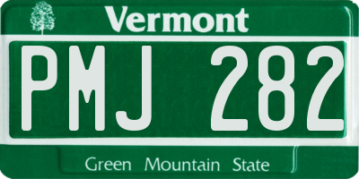 VT license plate PMJ282