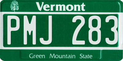 VT license plate PMJ283