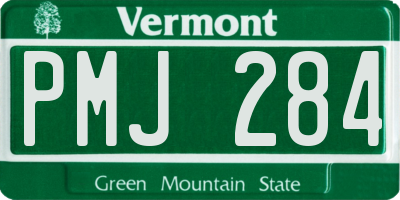 VT license plate PMJ284
