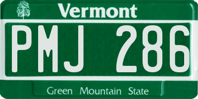 VT license plate PMJ286