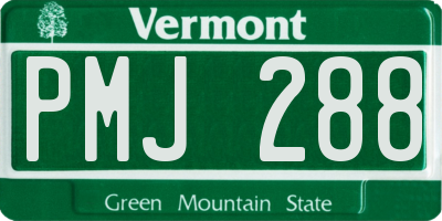 VT license plate PMJ288