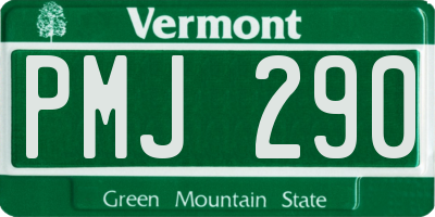 VT license plate PMJ290