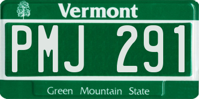 VT license plate PMJ291