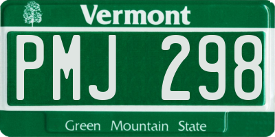 VT license plate PMJ298
