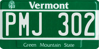 VT license plate PMJ302