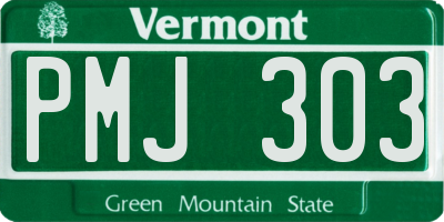 VT license plate PMJ303
