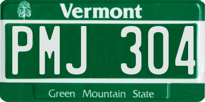 VT license plate PMJ304