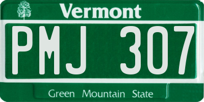 VT license plate PMJ307