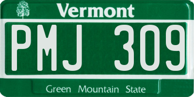 VT license plate PMJ309