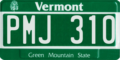 VT license plate PMJ310
