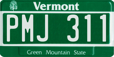 VT license plate PMJ311