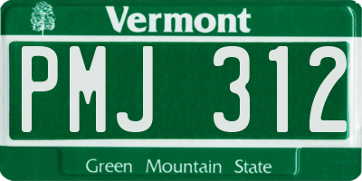 VT license plate PMJ312