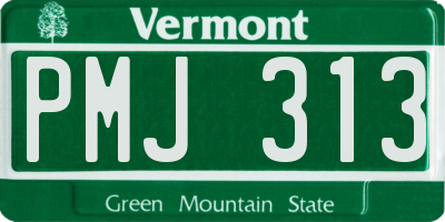 VT license plate PMJ313