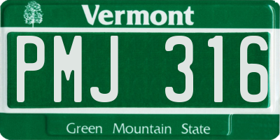 VT license plate PMJ316