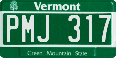 VT license plate PMJ317