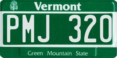 VT license plate PMJ320