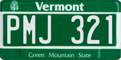 VT license plate PMJ321