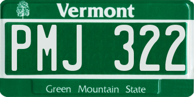 VT license plate PMJ322