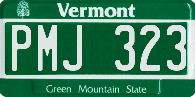 VT license plate PMJ323