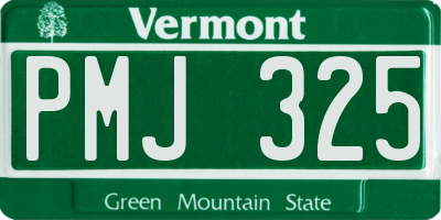 VT license plate PMJ325
