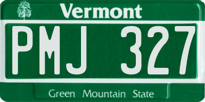 VT license plate PMJ327