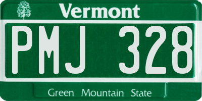 VT license plate PMJ328