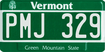 VT license plate PMJ329