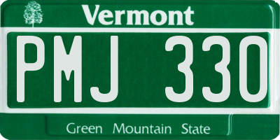 VT license plate PMJ330