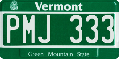 VT license plate PMJ333