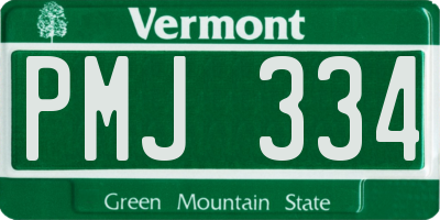 VT license plate PMJ334