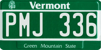 VT license plate PMJ336