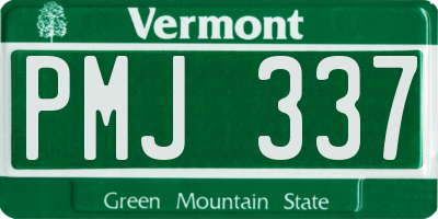 VT license plate PMJ337