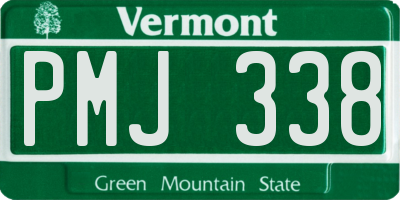 VT license plate PMJ338
